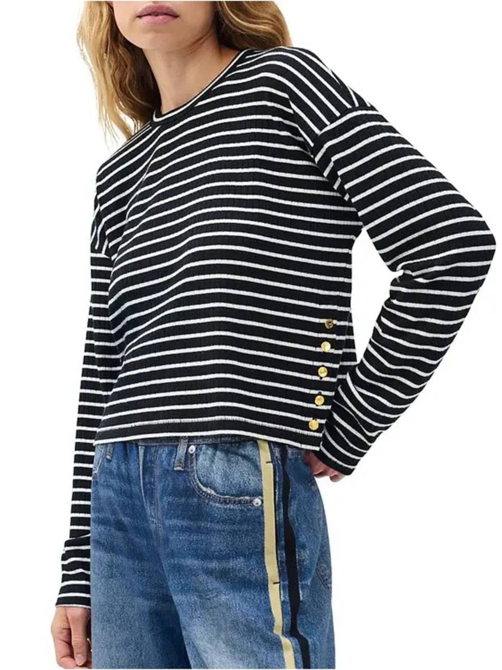 Rag & Bone Striped Long Sleeve Knit Top